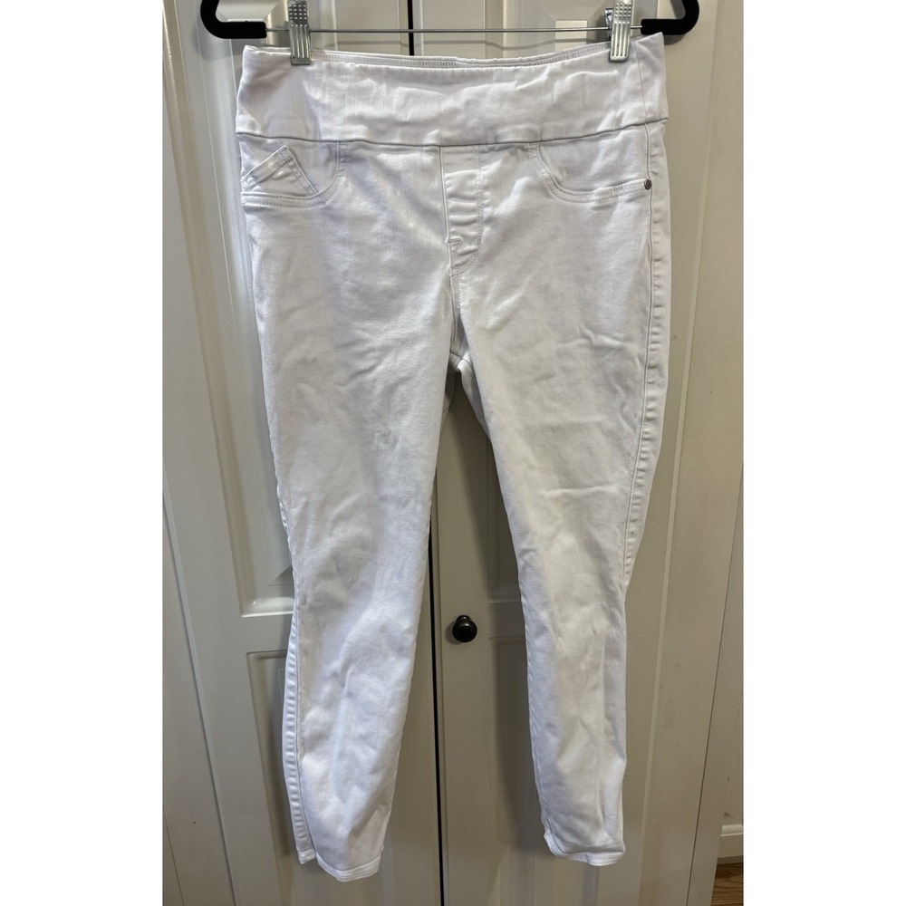 Rock & Republic Jeans Women's 14 White Denim Rx Fever Pull-on Slimming Pants